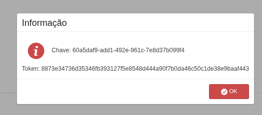 Dados de Chave e Token
